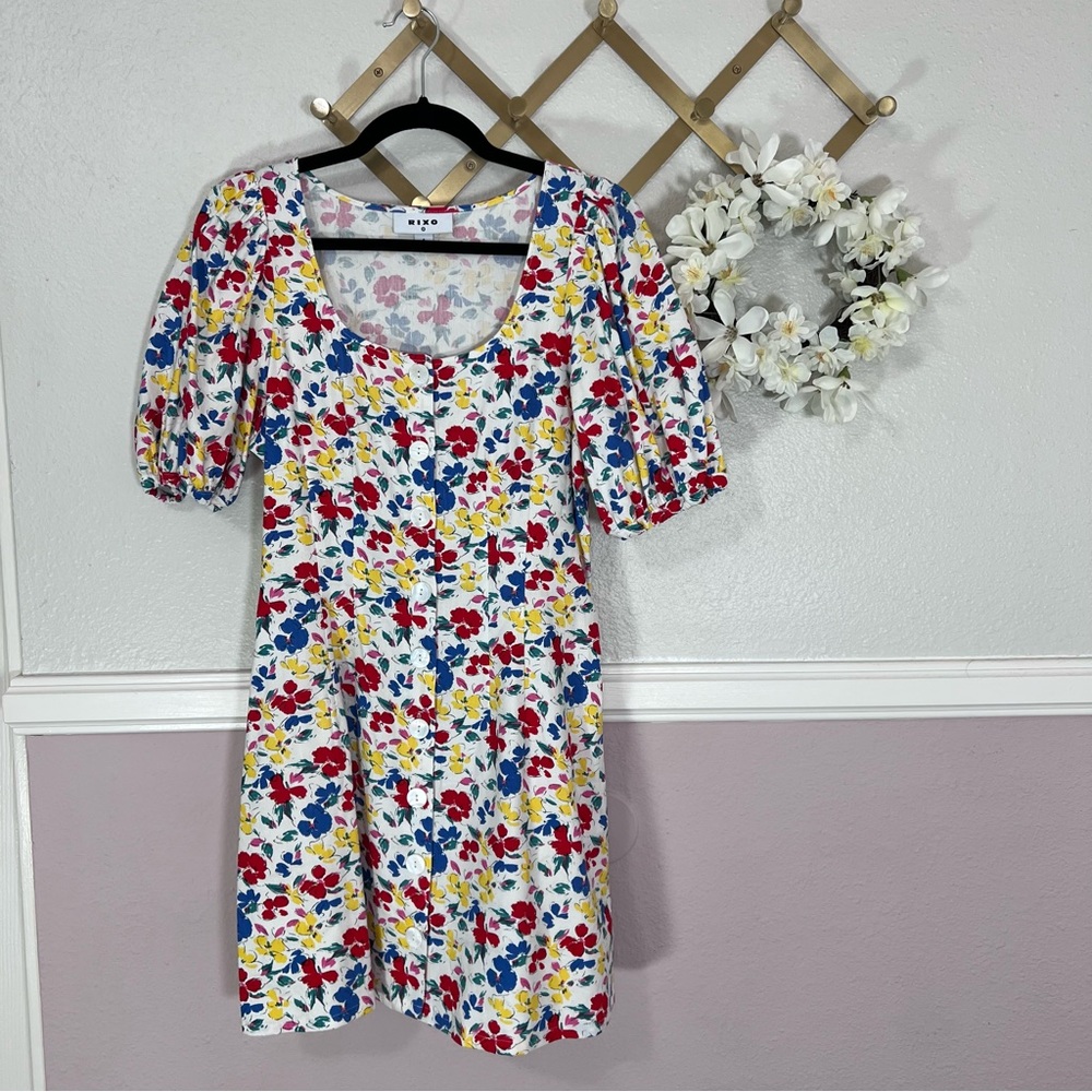 RIXO Multicolor Floral Mini Dress